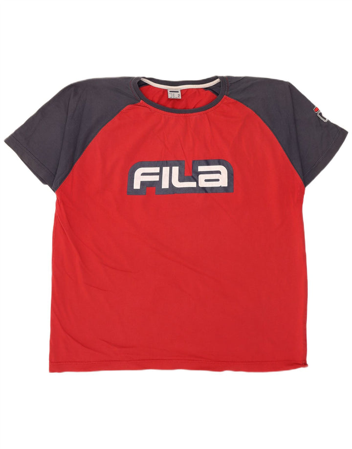 Tricou grafic pentru bărbați Fila Top XL Roșu Colorblock