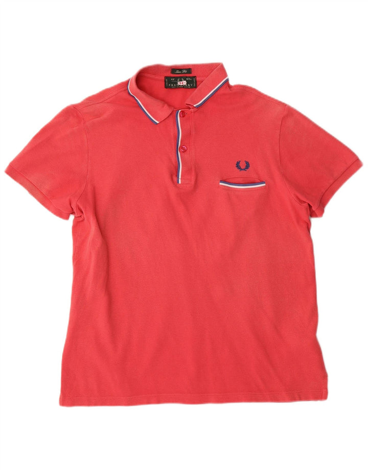 Cămașă polo pentru bărbați Fred Perry, slim, bumbac roșu mediu