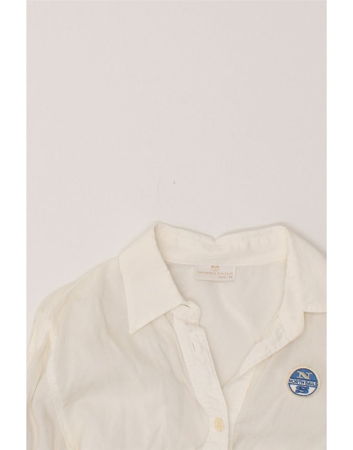 NORTH SAILS Womens Graphic Pullover Shirt UK 12 Medium White Cotton Vintage North Sails and Second-Hand North Sails from Messina Hembry 