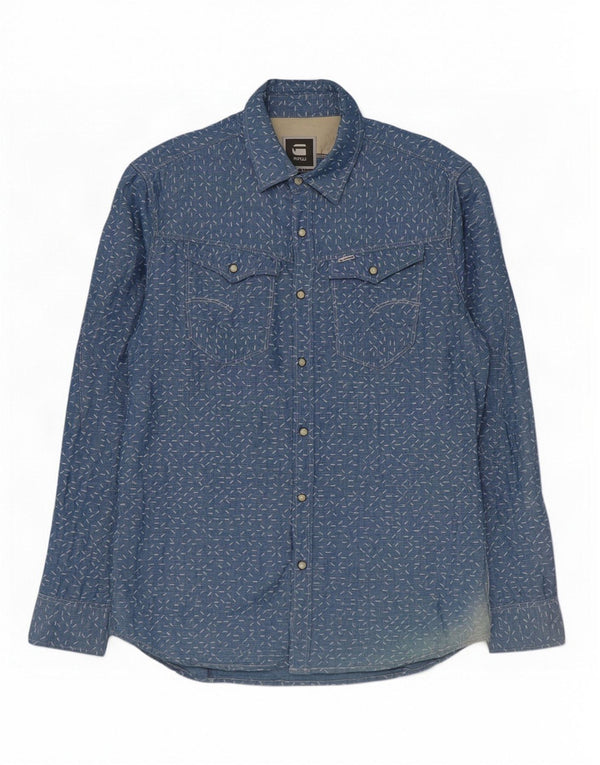 Cămașă pentru bărbați G-Star XL Blue Spotted Linen