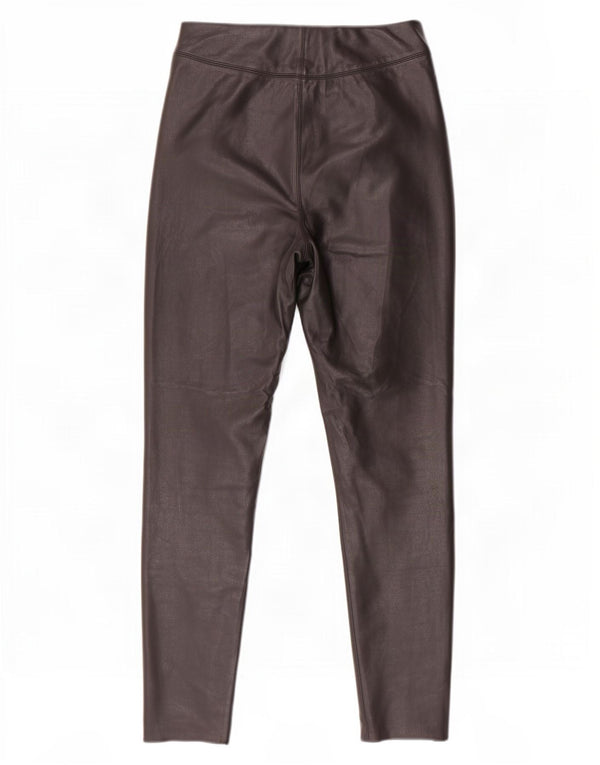 Topshop Pantaloni skinny din piele artificială pentru femei UK 10 Small W26 L28 Black
