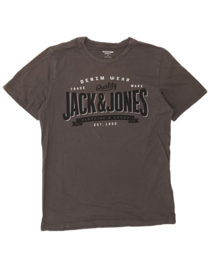 Tricou grafic Jack & Jones pentru bărbați Top din bumbac gri mediu