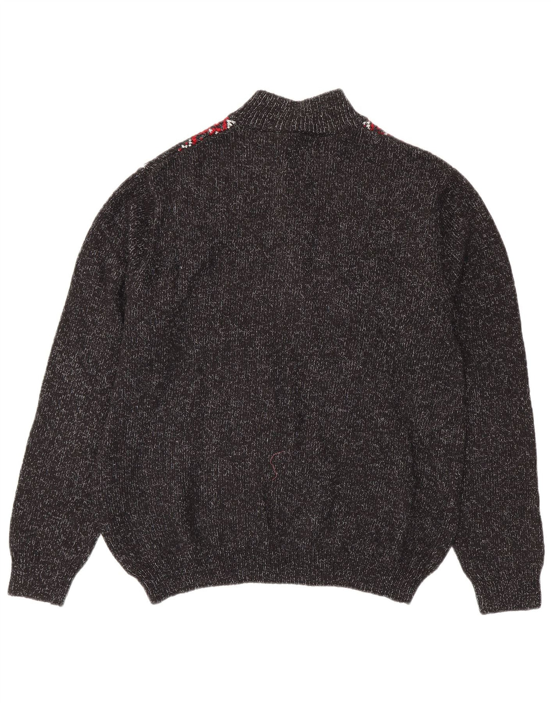 Pulover pentru bărbați CHAPS cu gât cu nasturi, bumbac Fair Isle gri 2XL