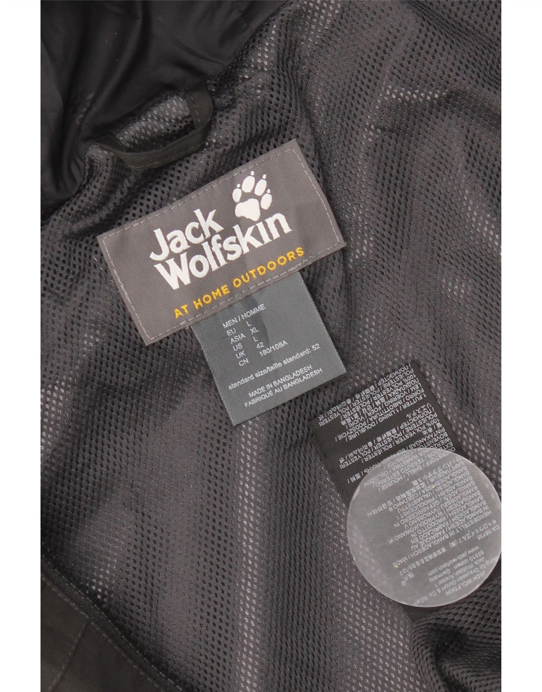 Jack Wolfskin Jachetă de vânt cu glugă pentru bărbați UK 40 Poliester negru mare