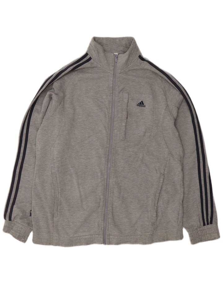 Jachetă de trening pentru bărbați Adidas, mare, gri bumbac pete
