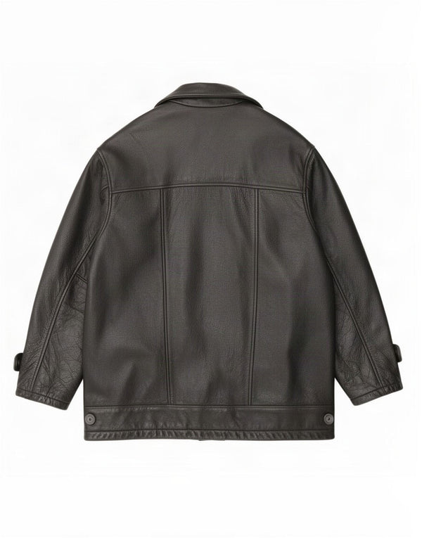 Jachetă din piele pentru bărbați Angelo Litrico XL Black Classic