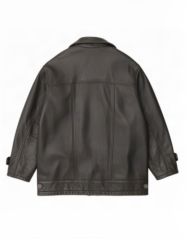 Jachetă din piele pentru bărbați Angelo Litrico XL Black Classic