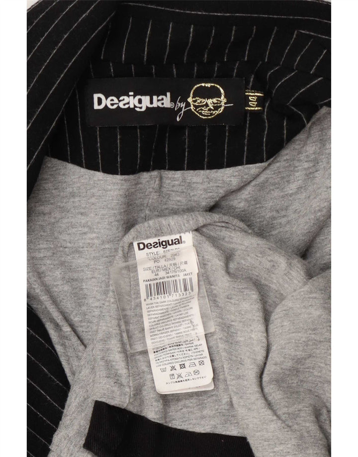 Jachetă Desigual pentru femei cu 1 nasture EU 44 XL, viscoză cu dungi gri