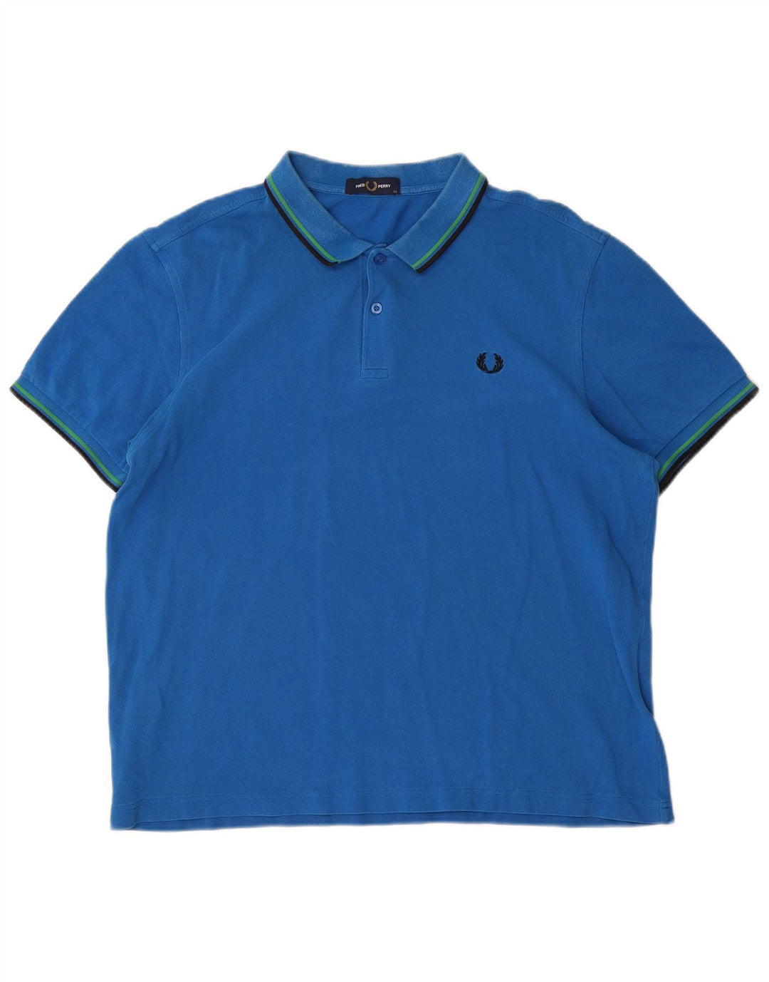 Cămașă polo Fred Perry pentru bărbați XL, bumbac cu dungi albastre