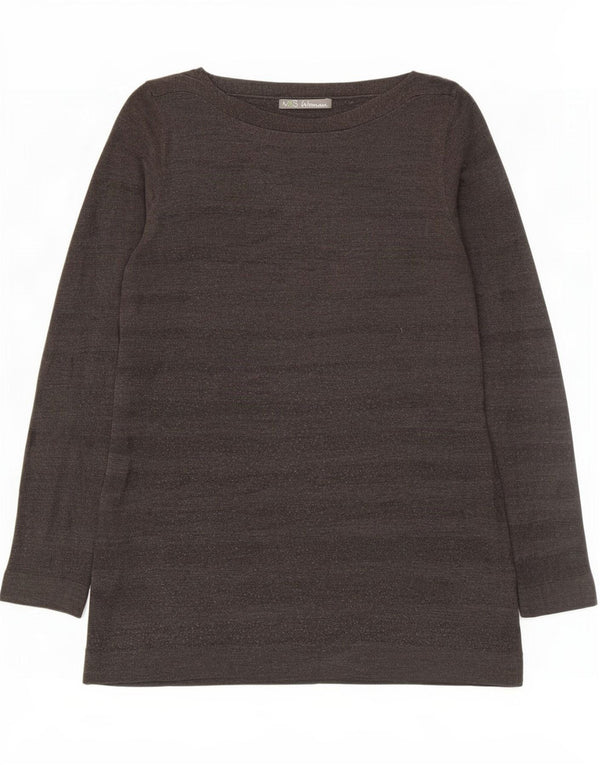 Top cu tunică cu mânecă lungă pentru femei Marks & Spencer UK 12 Medium Gri cu dungi
