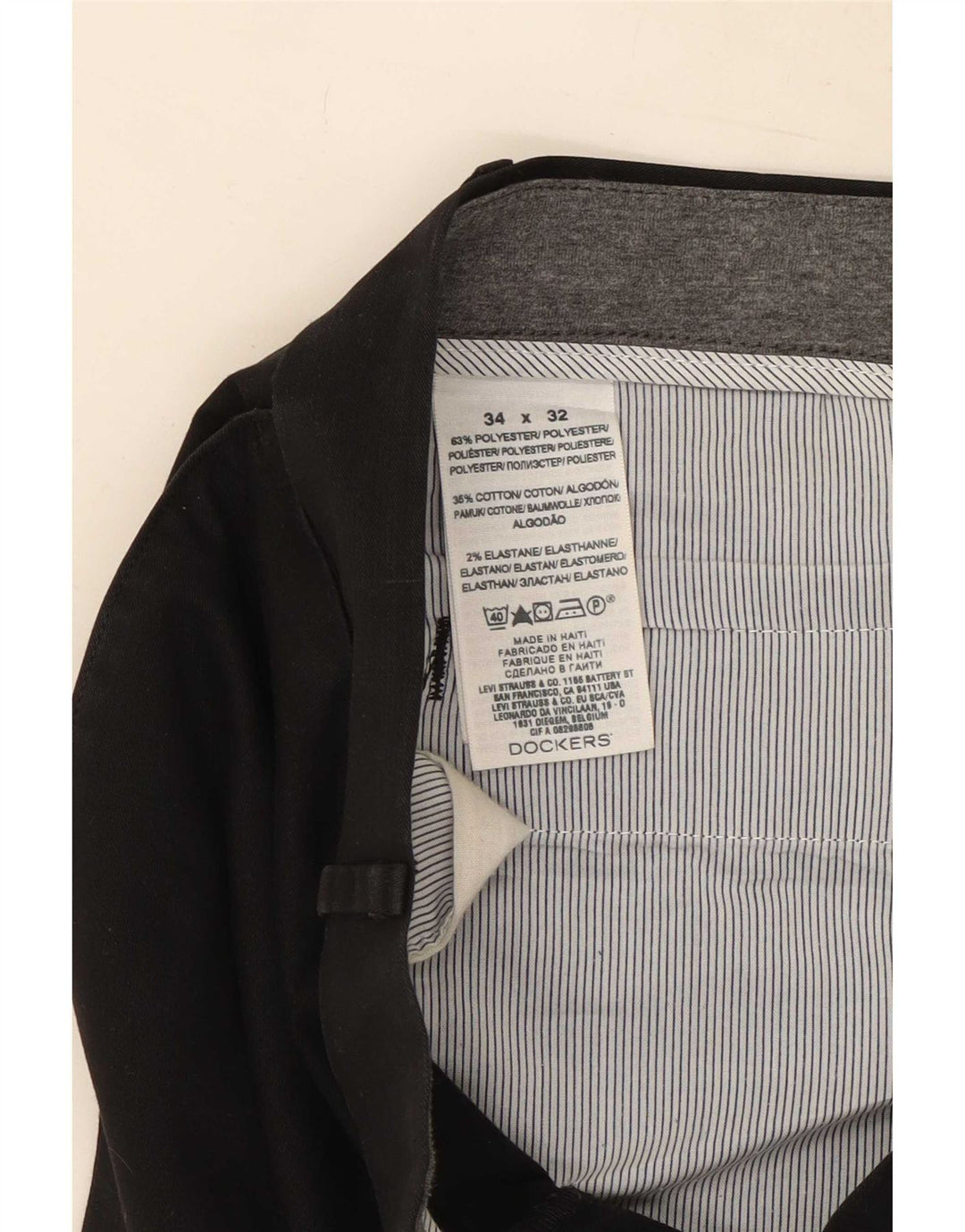 Pantaloni Chino Drepți Dockers pentru bărbați L34 L32 Poliester negru