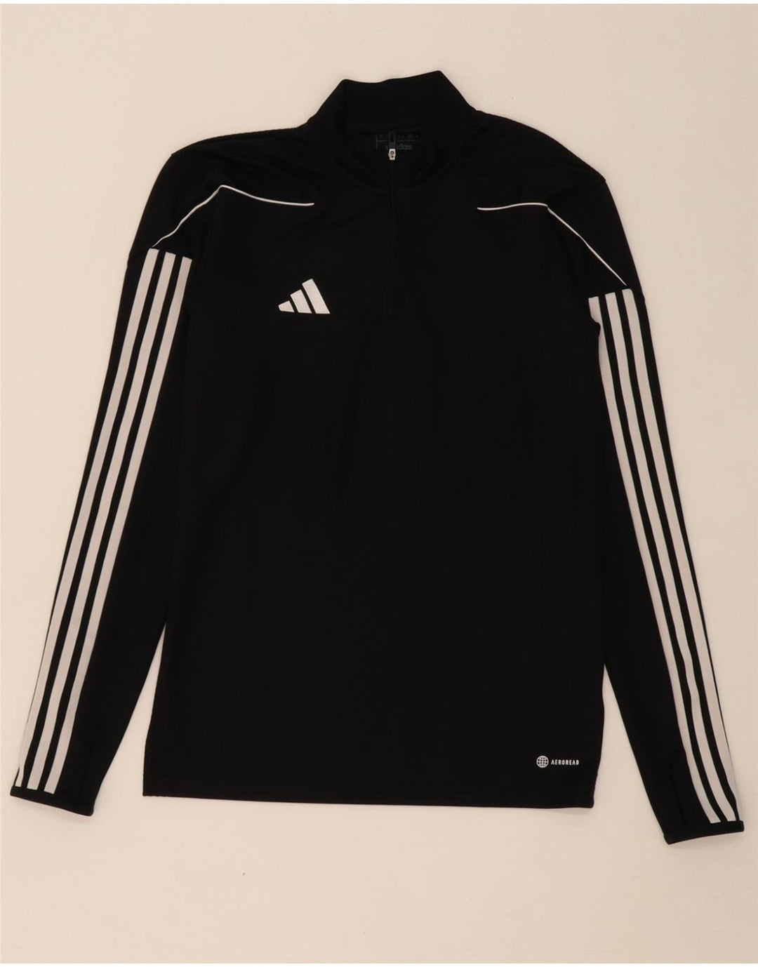 ADIDAS Mens Aeroready Slim Fit Zip Neck Pullover Tracksuit Top Small Black Vintage Adidas and Second-Hand Adidas from Messina Hembry 