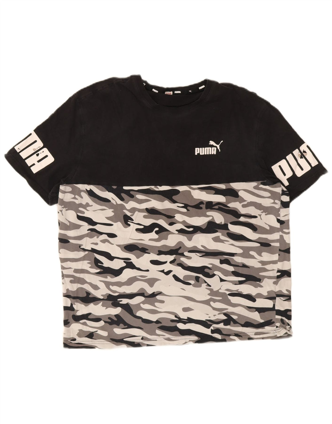 Tricou grafic Puma pentru bărbați Top mediu negru camuflaj