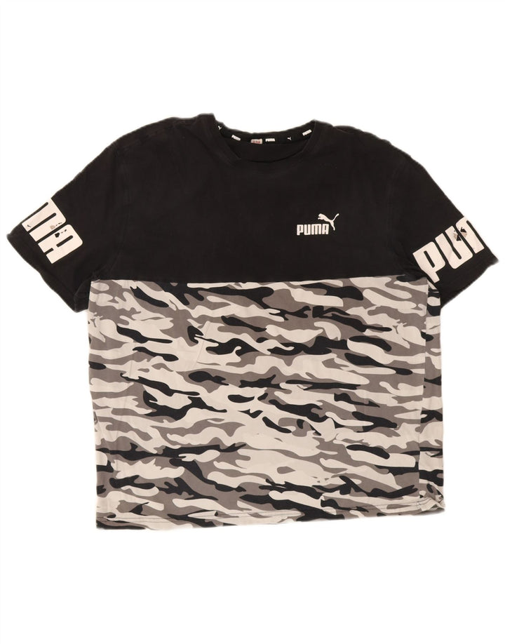 Tricou grafic Puma pentru bărbați Top mediu negru camuflaj