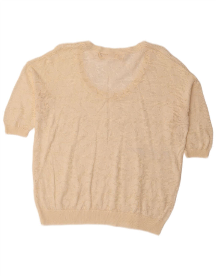 ZARA Womens Oversized Boat Neck Jumper Sweater UK 14 Medium Off White