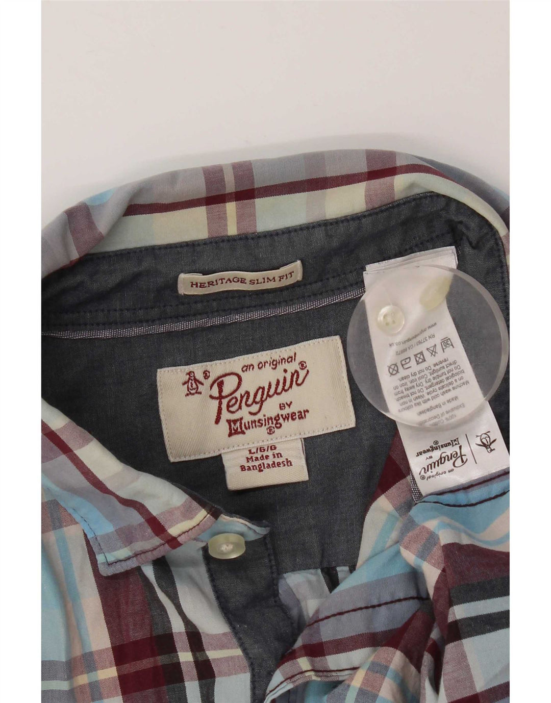 Cămașă pentru bărbați Penguin Heritage Slim Fit, mare, albastru, din bumbac