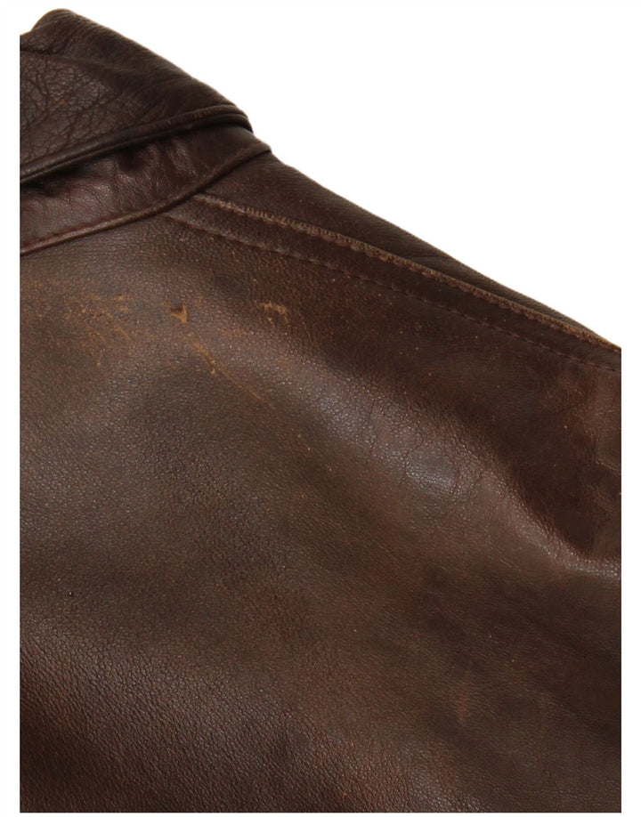 Geaca de piele vintage pentru barbati IT 52 XL maro