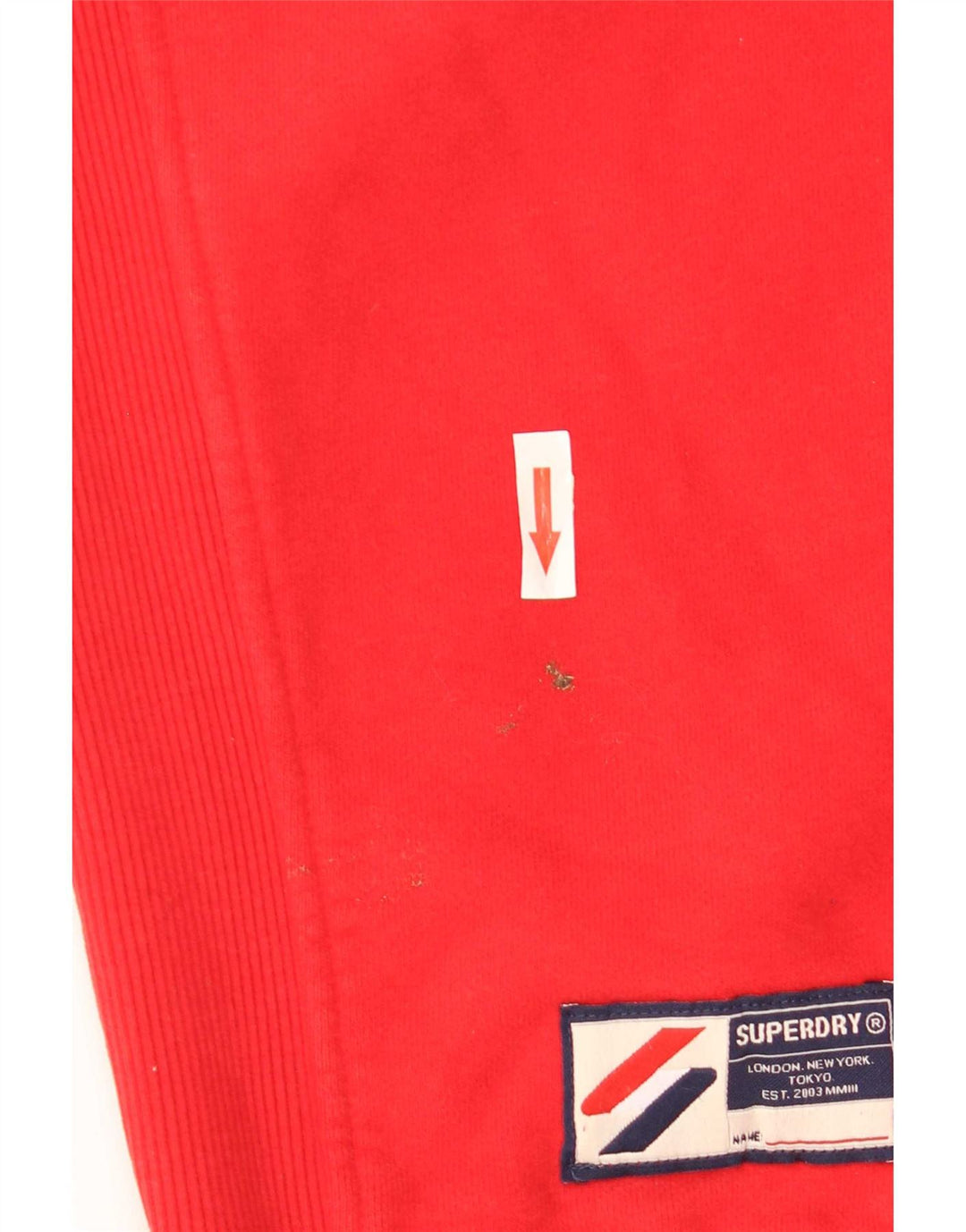 Pulover Superdry pentru bărbați, cu fermoar și gât, din bumbac roșu mare
