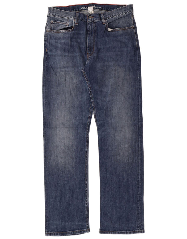 Blugi drepți pentru bărbați Eddie Bauer W34 L34 Bumbac albastru