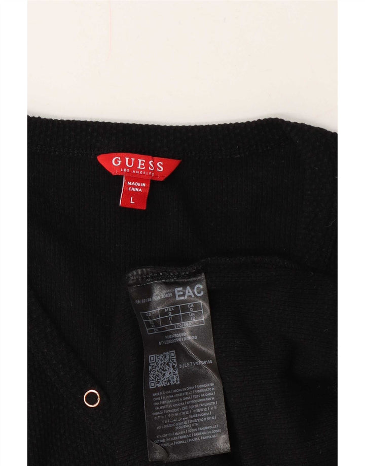 Guess Top pentru femei cu mânecă lungă UK 12 mediu negru bumbac