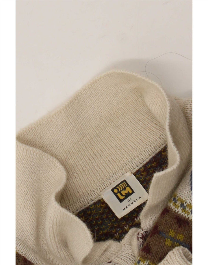 Pulover vintage pentru bărbați cu gât polo IT 50 Medium Multicolor Retro