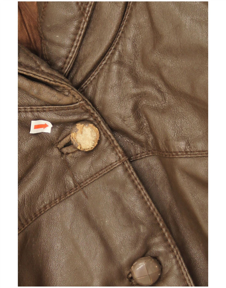 Jachetă de piele supradimensionată pentru femei Carla Buti IT 46 Maro mare