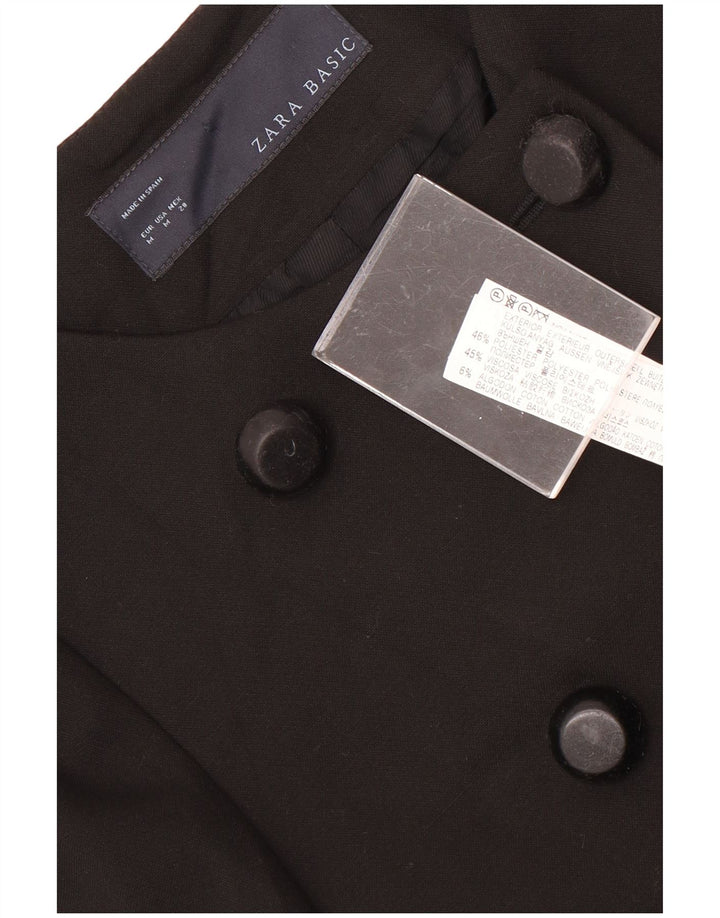 Palton dublu pentru femei Zara UK 12 Poliester negru mediu