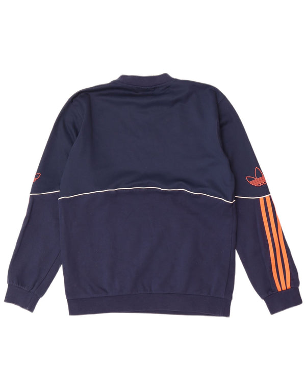 Hanorac grafic pentru bărbați Adidas Jumper mic din bumbac bleumarin