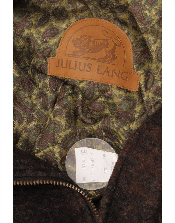 Pardesiu pentru bărbați Julius Lang UK 40, lână mare cu carouri, maro