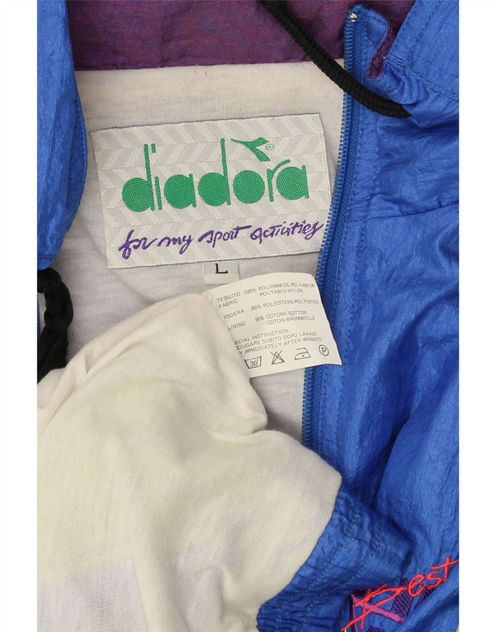 Jachetă de trening supradimensionată pentru bărbați Diadora, albastru, color block