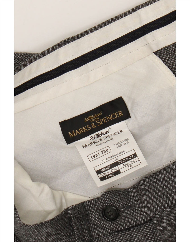 Marks & Spencer Pantaloni drepte pentru bărbați St. Michael L40 L29 Lână gri