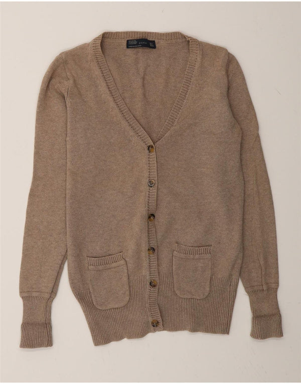 Pulover cardigan pentru femei Zara UK 16 mare bumbac gri