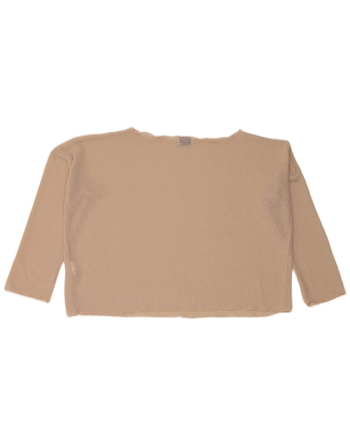 Top supradimensionat pentru femei Zara, cu mâneci 3/4 UK 10, poliester, bej, mic