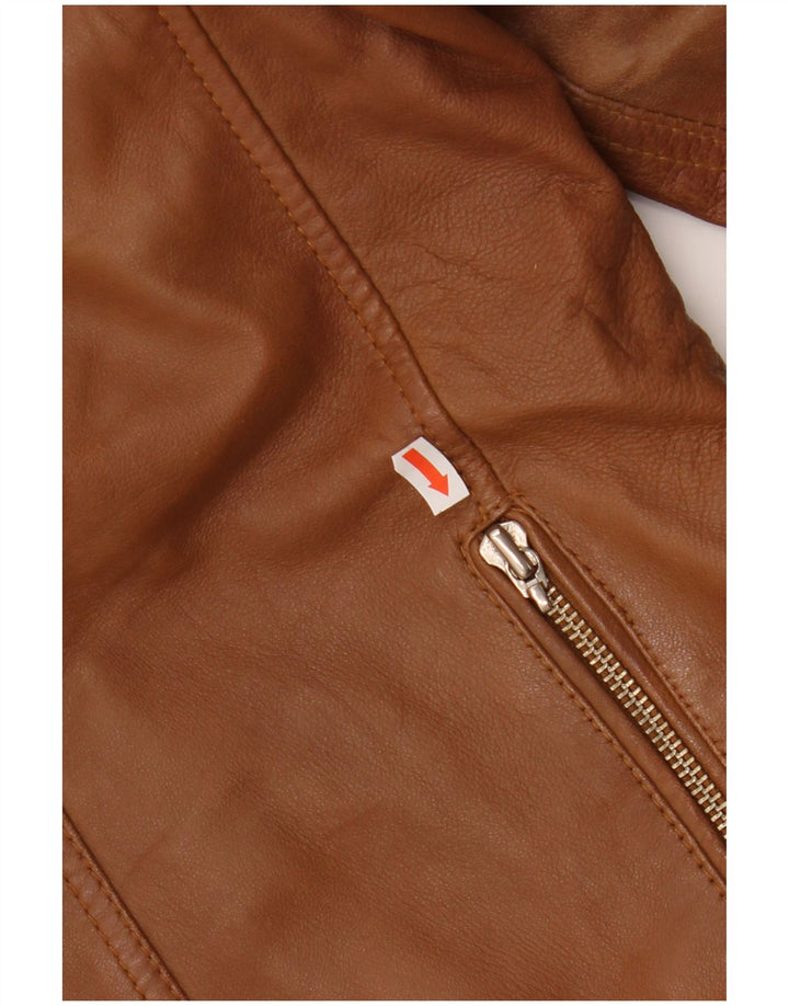 Jachetă de motociclist din piele pentru bărbați de epocă UK 40 din piele maro mare