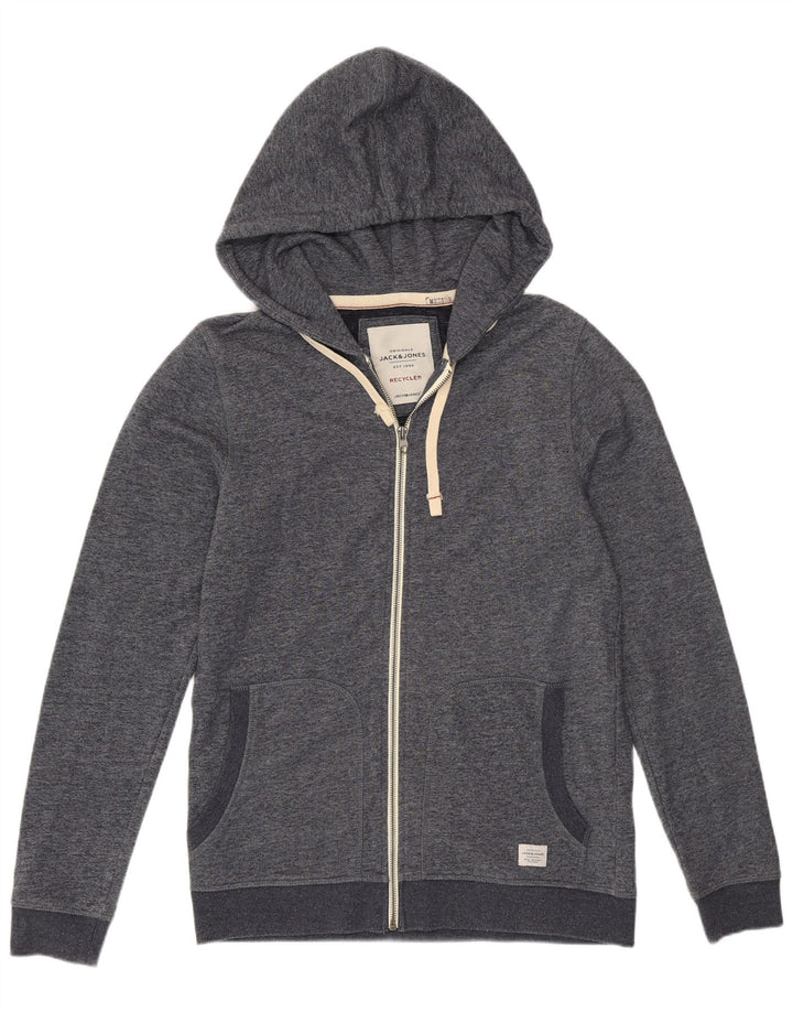 Pulover Jack & Jones pentru bărbați, cu fermoar, din poliester cu pături, gri mediu