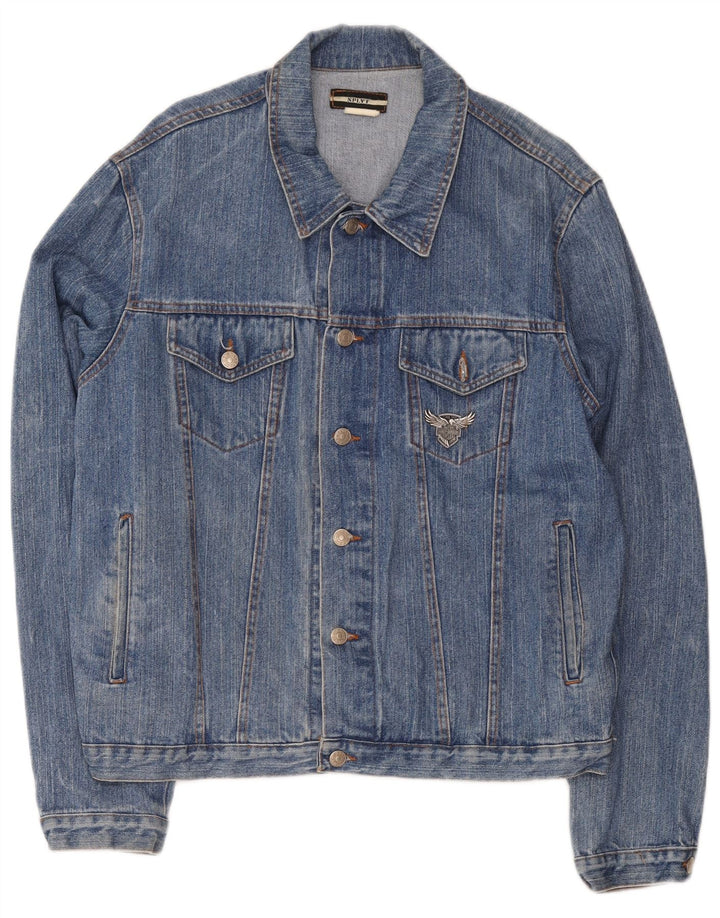 Jachetă de blugi vintage pentru femei UK 20 2XL Bumbac albastru