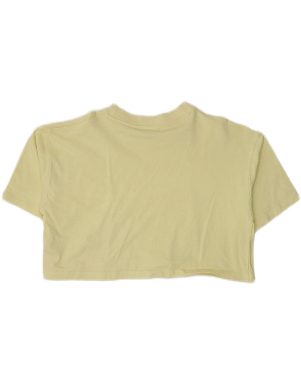 Tricou supradimensionat pentru femei Zara UK 10 mic din bumbac galben