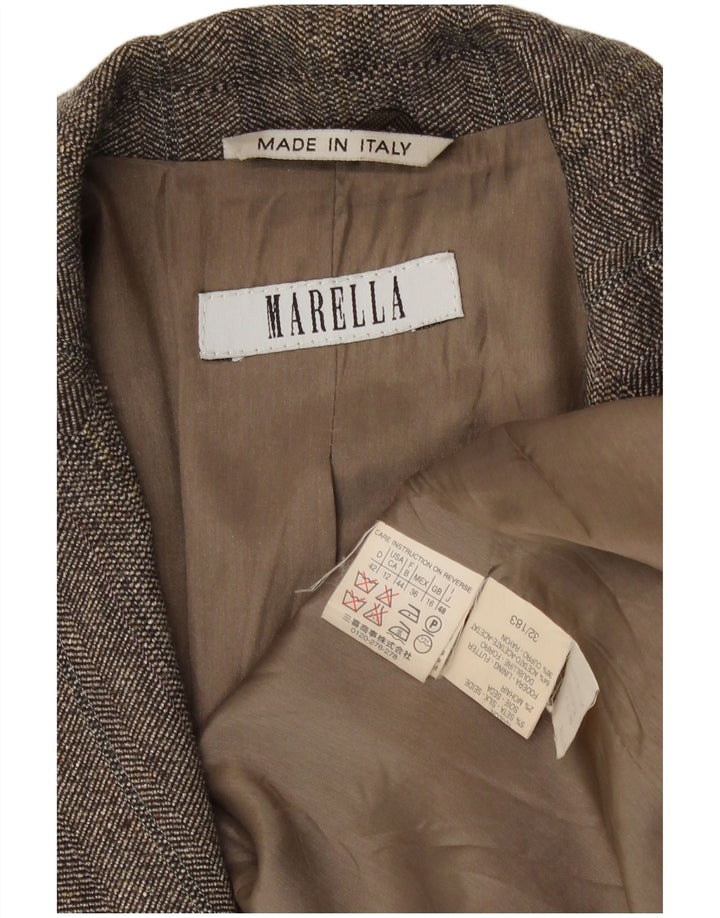 Jachetă Blazer pentru femei Marella, cu 3 nasturi, UK 16, mare, maro, din viscoză