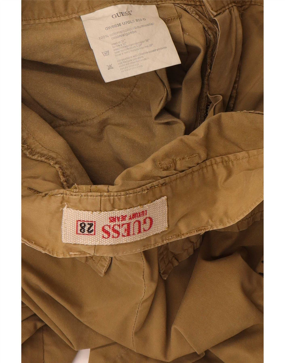Guess Pantaloni scurți casual pentru bărbați Medium W28 Kaki Bumbac