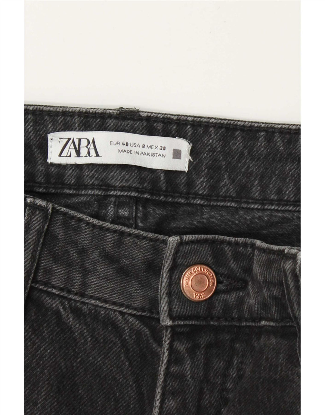 Blugi conici pentru femei Zara EU 40 Medium W30 L28 Gri