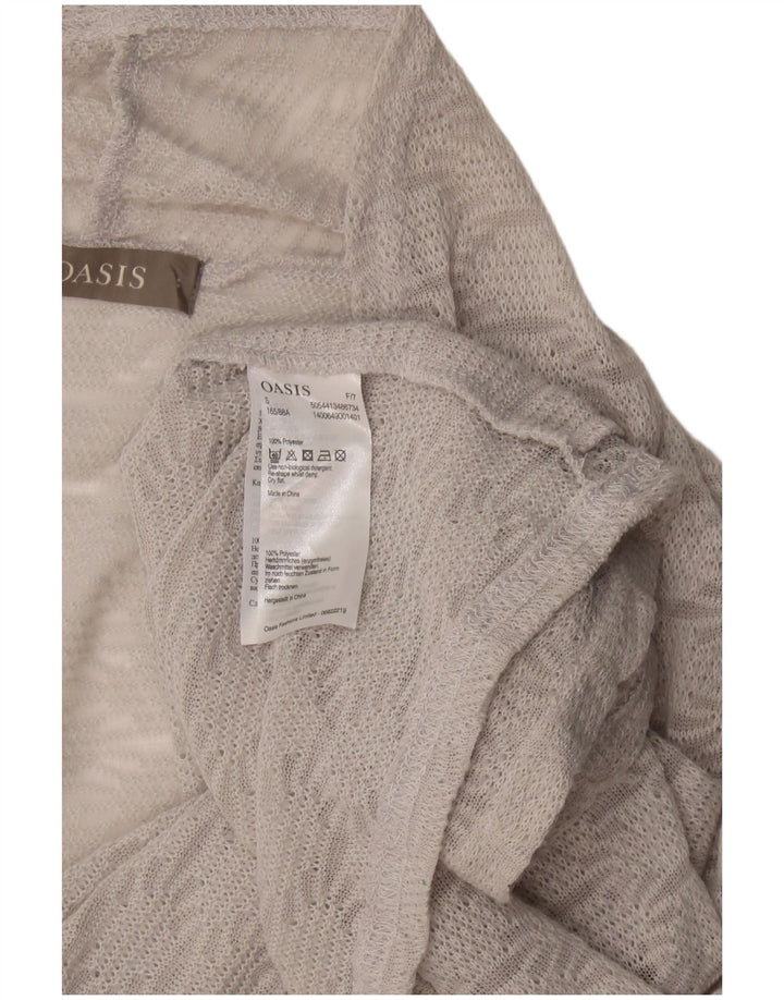 Oasis Womens Oversized Cardigan Top UK 10 Small Gri Geometric Poliester