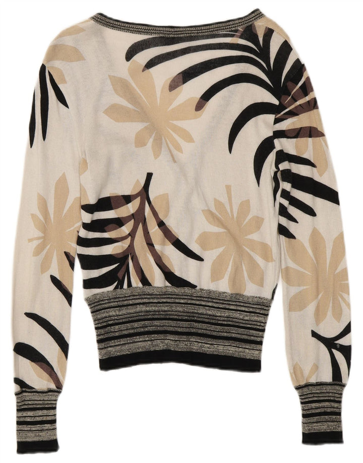 Pulover cardigan pentru femei ICEBERG UK 6 XS bumbac floral alb