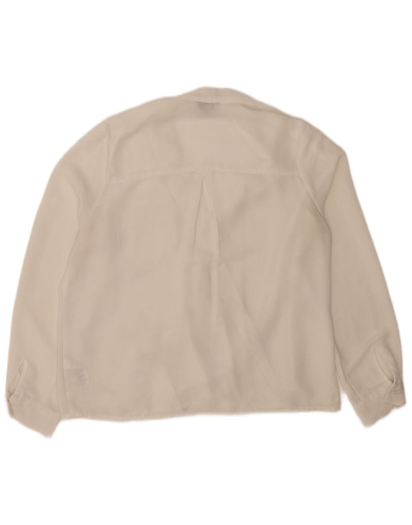 Bluză cu mânecă lungă Topshop pentru femei Top UK 12 Poliester alb mediu