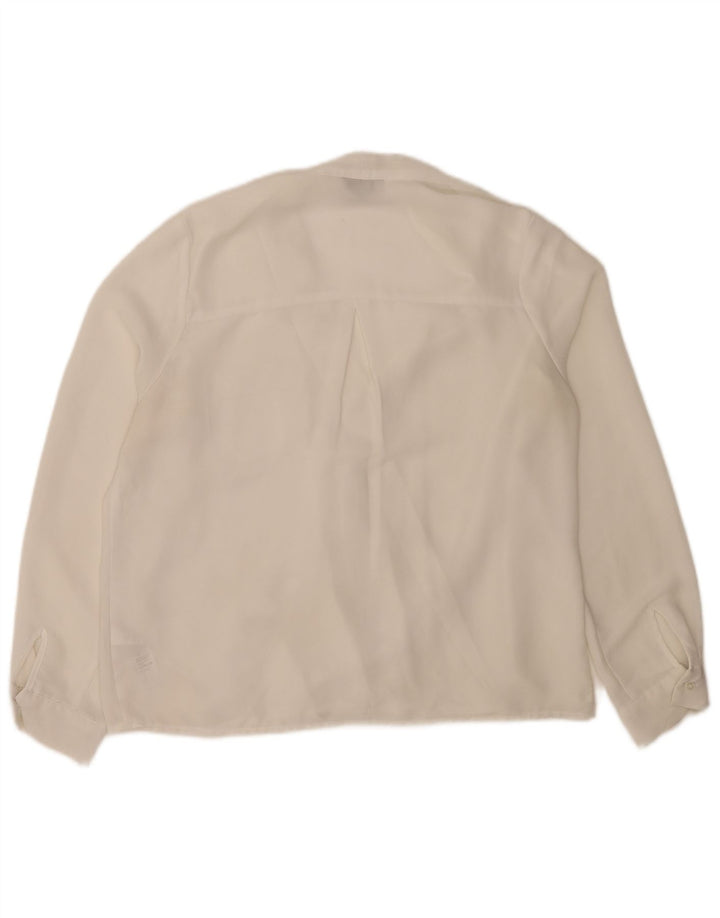 Bluză cu mânecă lungă Topshop pentru femei Top UK 12 Poliester alb mediu