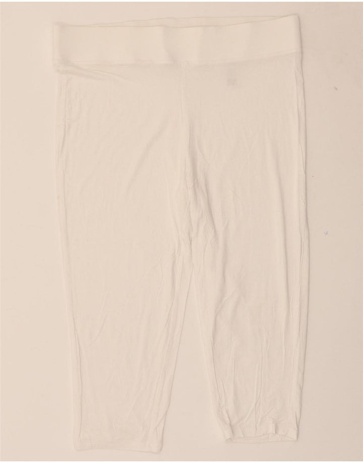 MARKS & SPENCER Womens Capri Leggings UK 16 Large White Viscose Vintage Marks & Spencer and Second-Hand Marks & Spencer from Messina Hembry 