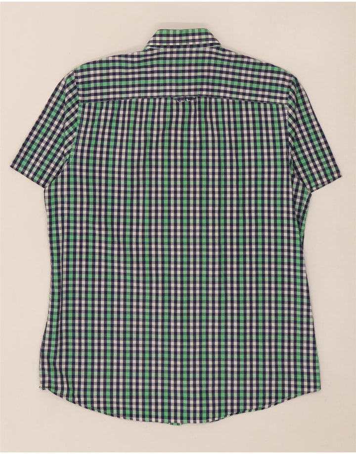 CREW CLOTHING Cămașă cu mânecă scurtă pentru bărbați, bumbac vichy multicolor mediu