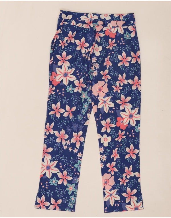 BLUGIRL BLUMARINE Pantaloni tăiați pentru femei IT 42 Medium L28 L25 Albastru Floral