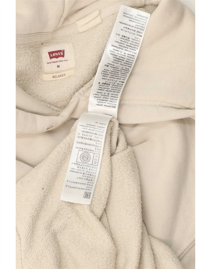 Levi's Mens Relaxed Hoodie Jumper Medium White Cotton