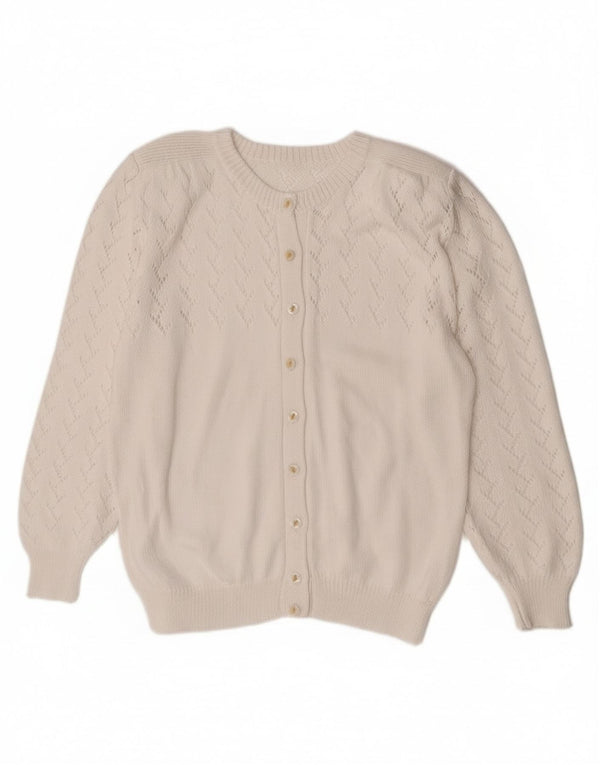 Pulover cardigan vintage pentru femei UK 14 Medium White