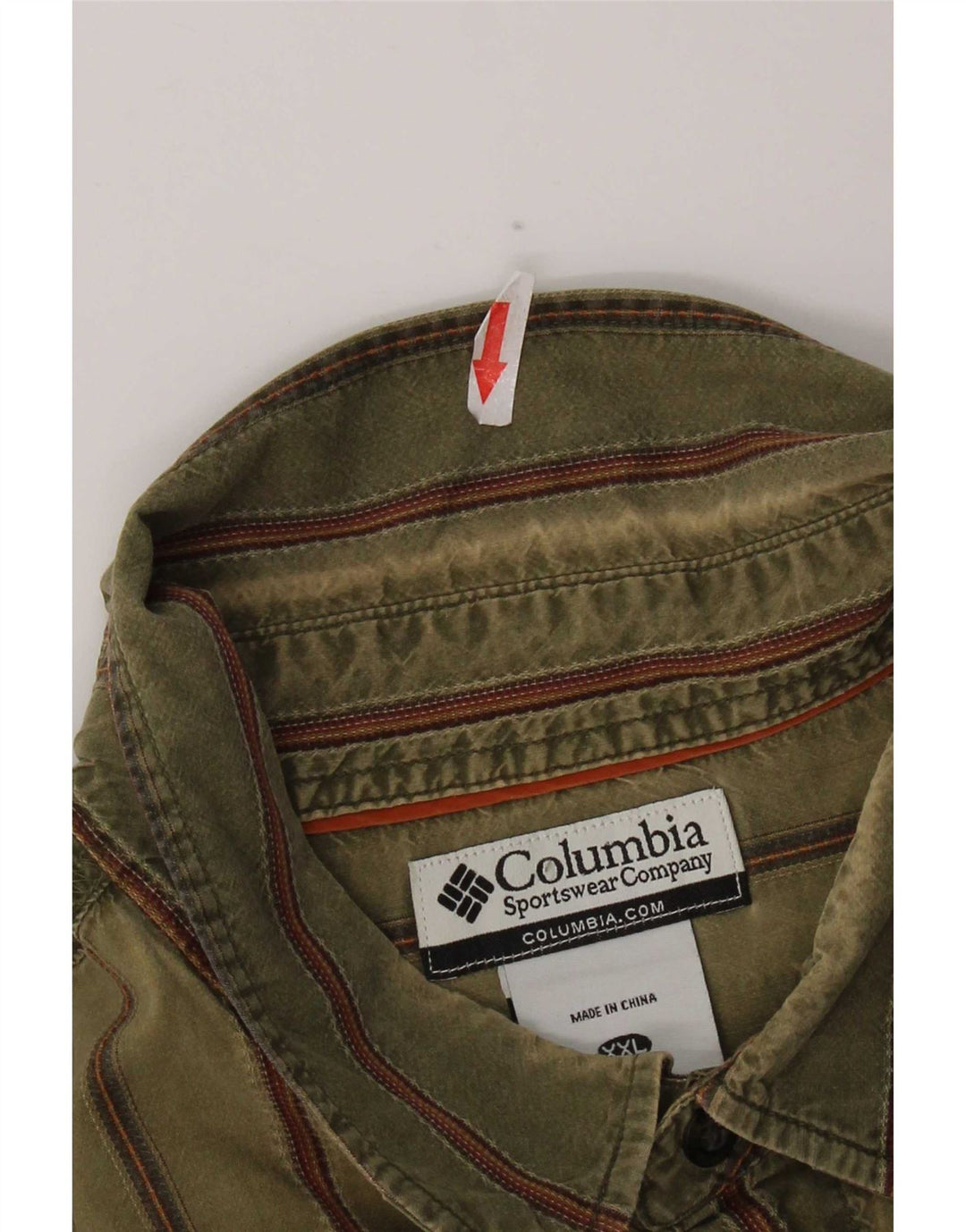Cămașă Columbia pentru femei 2XL din bumbac cu dungi kaki
